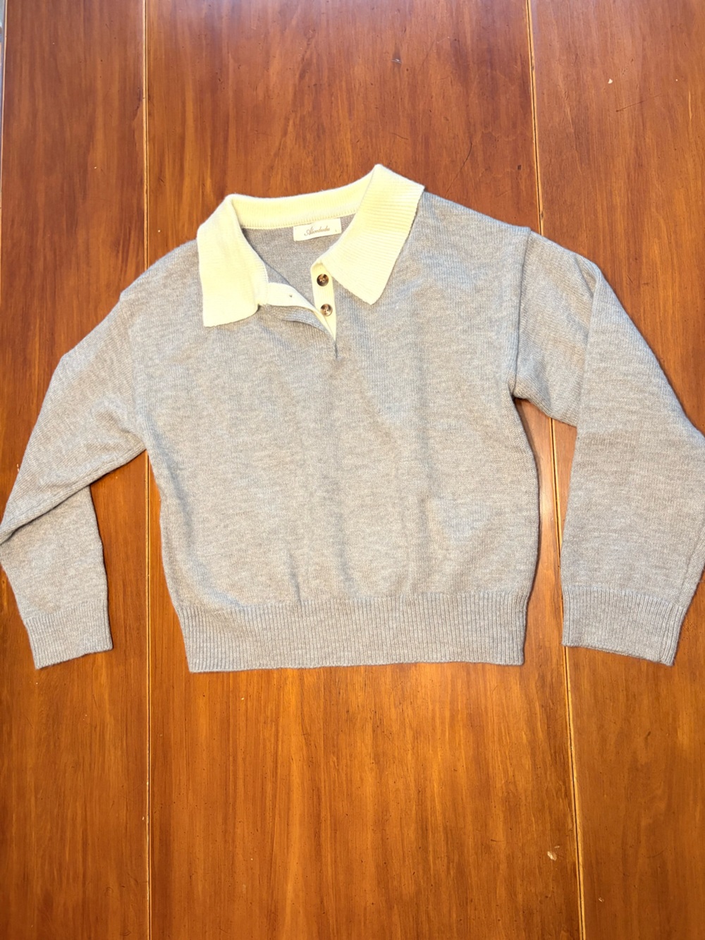 Light Gray Collared Women's Sweater